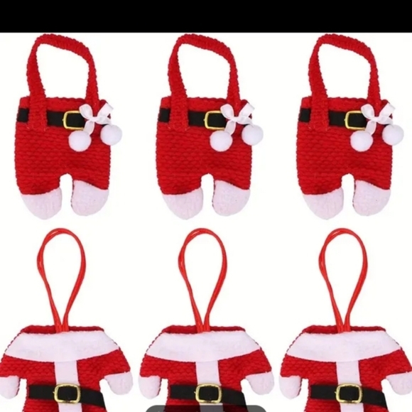 Eight (8)!!  Christmas Cutlery Holders, Ornaments. 4 Santa Pants, 4 Suits, NEW - Picture 10 of 12